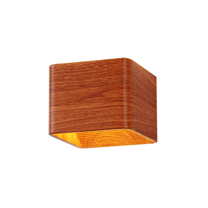 Vivolux | Cube Wandlamp Modern Houten 1-Licht Woonkamer Wandgemonteerde Op en Neer Verlichtingsarmatuur in Warm/Wit Licht