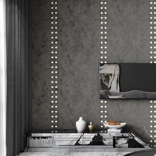 Vivolux | Steampunk Gepiercte Metall Solide Tapete Dunkle Farbe Feuchtigkeitsbeständige Wanddekoration für Schlafzimmer
