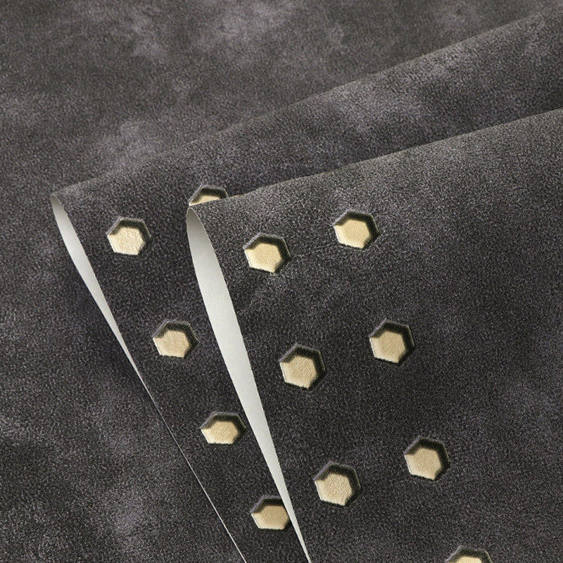 Vivolux | Steampunk Gepiercte Metall Solide Tapete Dunkle Farbe Feuchtigkeitsbeständige Wanddekoration für Schlafzimmer