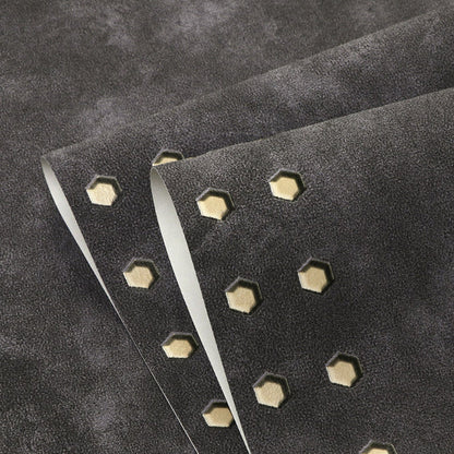 Vivolux | Steampunk Gepiercte Metall Solide Tapete Dunkle Farbe Feuchtigkeitsbeständige Wanddekoration für Schlafzimmer