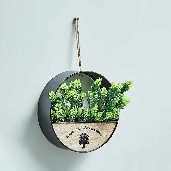 Vivolux | Blumen/Pflanzen Lichterkette mit Holzring/Hausregal Nordic Funkellicht für Café Teeladen