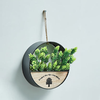 Vivolux | Blumen/Pflanzen Lichterkette mit Holzring/Hausregal Nordic Funkellicht für Café Teeladen