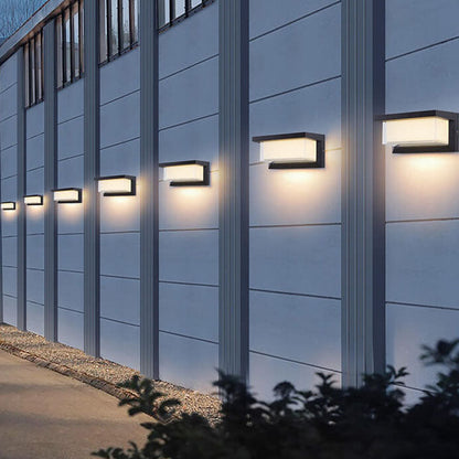 Vivolux | Modern Minimalist Solar Rechteck PC LED Außen Wandleuchte Lampe Für Außenpatio