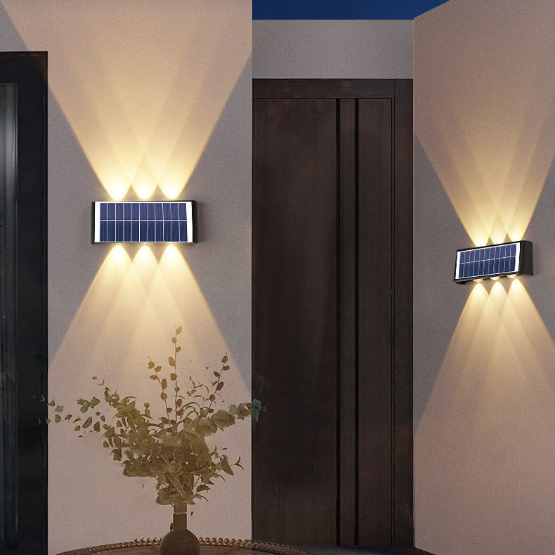 Vivolux | Moderne Einfachheit Solar Wasserfest Rechteckige ABS PMMA LED Wandleuchte Lampe Für Außenpatio