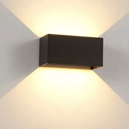 Vivolux | Moderne wasserdichte rechteckige LED-Wandleuchte für den Außenbereich mit Auf- und Ab-Beleuchtung