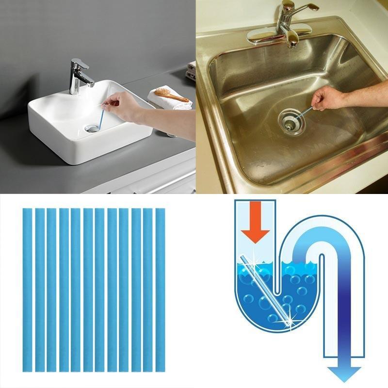 Vivolux | IcoolGadgets 12 Stk./Pack Sani Sewer Rod Abflussreiniger Stäbe Küche Toilette Badewanne Abwasser Dekontamination zu Deodorant Abfluss Stoppt Verstopfungen Werkzeuge