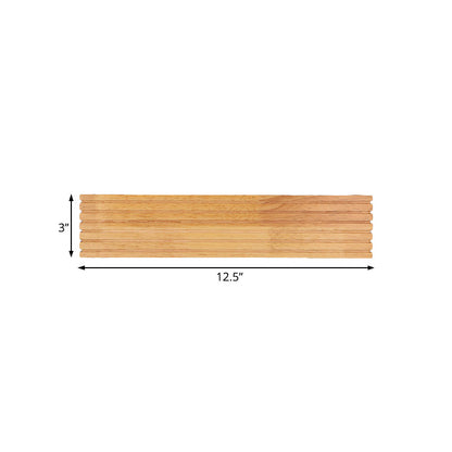 Vivolux | Gestreepte slaapkamer wandlamp hedendaags houten 14"/18"/21.5" breed 1-kops beige LED op en neer lichtarmatuur in warm/wit licht