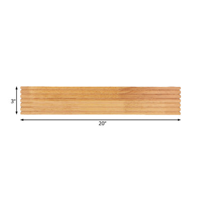 Vivolux | Gestreepte slaapkamer wandlamp hedendaags houten 14"/18"/21.5" breed 1-kops beige LED op en neer lichtarmatuur in warm/wit licht