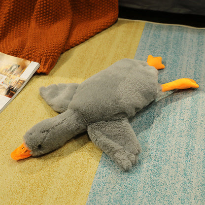 Großes weißes Ganspuppenkissen Schlafendes Plüschtier