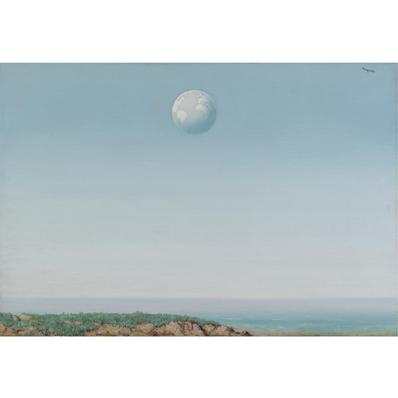 Vivolux | Globe über Meer Wandgemälde Aufkleber in Hellblau-Weiß Surrealismus Wanddekoration für Schlafzimmer