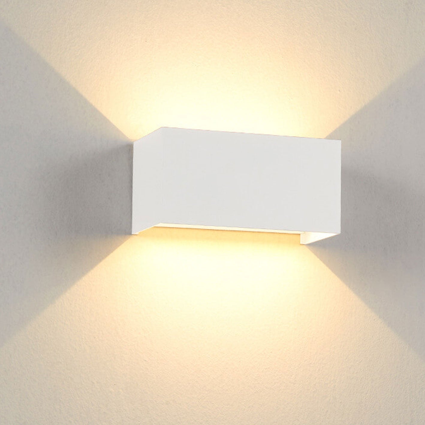 Vivolux | Moderne wasserdichte rechteckige LED-Wandleuchte für den Außenbereich mit Auf- und Ab-Beleuchtung