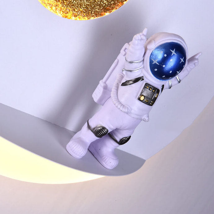 Vivolux | Zeitgenössische kreative Eisenharz runde Astronaut LED Wandleuchte Lampe für Schlafzimmer