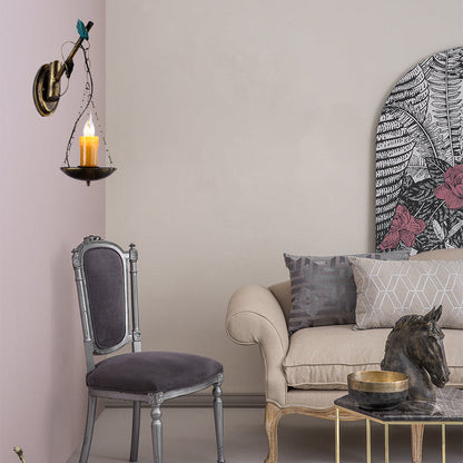 Vivolux | Rustic Loft Kaars Wandlamp Metaal 1 Licht Keuken Wandverlichting in Verouderd Messing