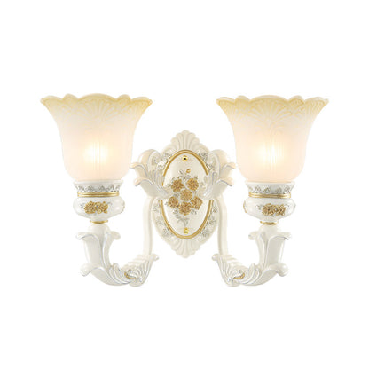 Vivolux | Auslaufmuster-Glas-Wandleuchte Antik 1/2-Licht Esszimmer Wandmontage Lichtarmatur in Weiß