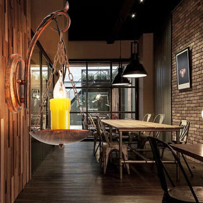 Vivolux | Kerze Riemen Wandleuchte Rustikaler Lodge Metallische 1 Licht Wandleuchte Beleuchtung für Foyer