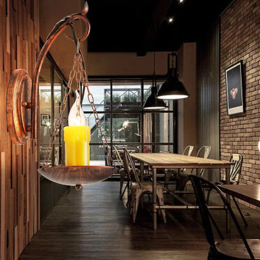 Vivolux | Kerze Riemen Wandleuchte Rustikaler Lodge Metallische 1 Licht Wandleuchte Beleuchtung für Foyer