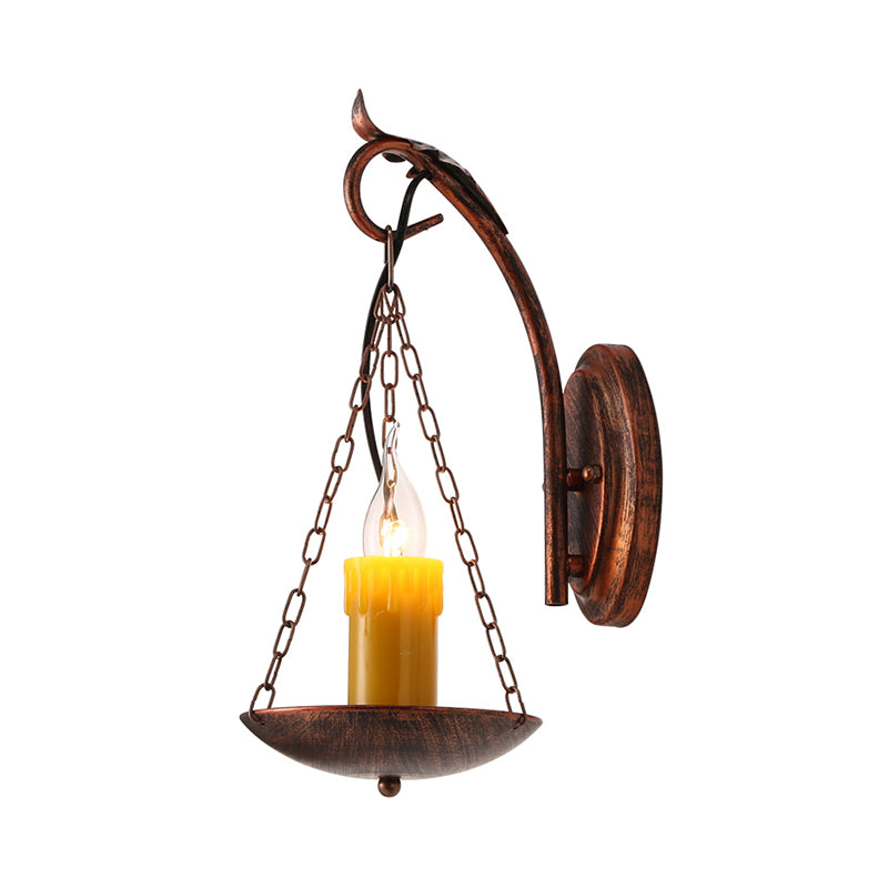 Vivolux | Kerze Riemen Wandleuchte Rustikaler Lodge Metallische 1 Licht Wandleuchte Beleuchtung für Foyer