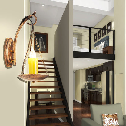 Vivolux | Kerze Riemen Wandleuchte Rustikaler Lodge Metallische 1 Licht Wandleuchte Beleuchtung für Foyer