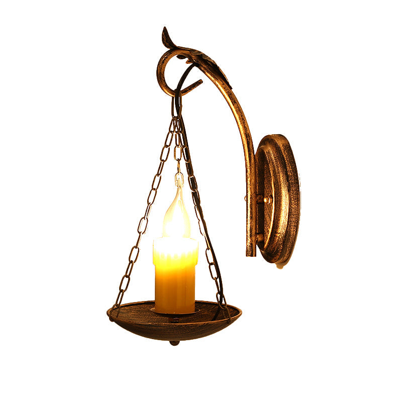 Vivolux | Kerze Riemen Wandleuchte Rustikaler Lodge Metallische 1 Licht Wandleuchte Beleuchtung für Foyer