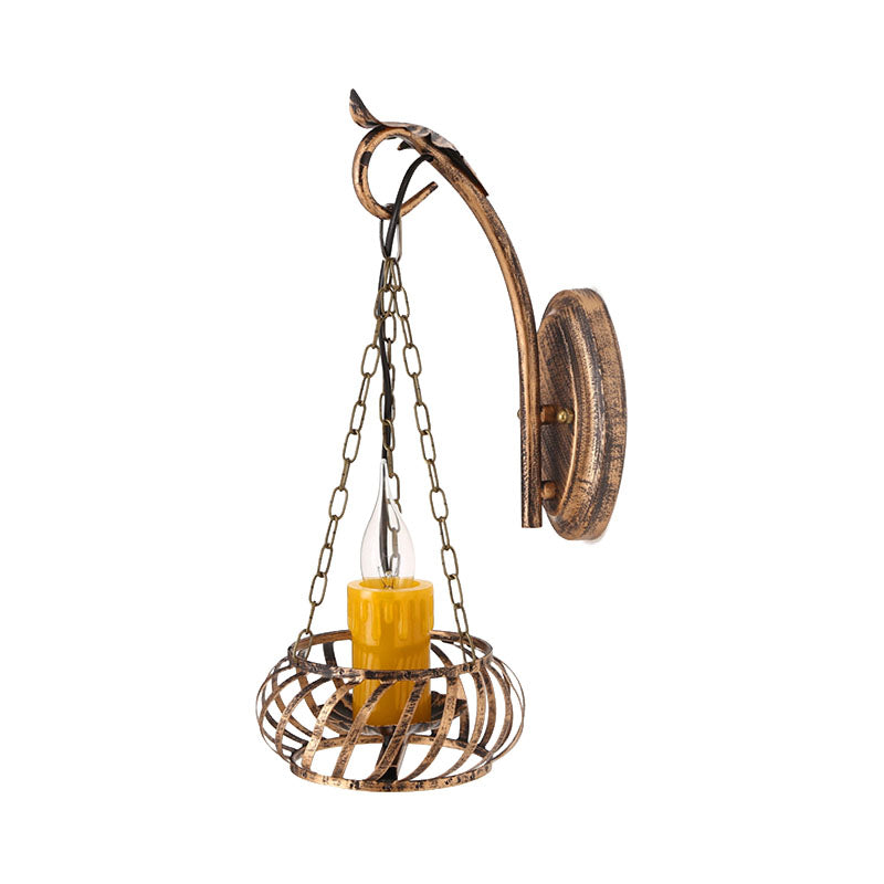 Vivolux | 1 Licht Keramiek Wandlamp Verlichting Loft Rustiek Gietijzeren Wandlamp in Brons voor Gang