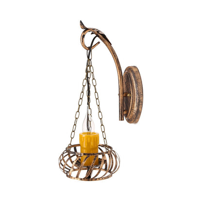 Vivolux | 1 Licht Keramiek Wandlamp Verlichting Loft Rustiek Gietijzeren Wandlamp in Brons voor Gang