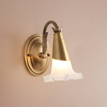 Vivolux | Gouden Kegel Vanity Verlichting Traditionele Witte Glas 1/2/3-Kops Badkamer Wandlamp met Sla Trim