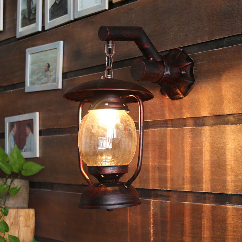 Vivolux | Laterne Außenwandleuchte Vintage Klarglas 1 Licht Antik Kupfer Wandleuchte Lampe