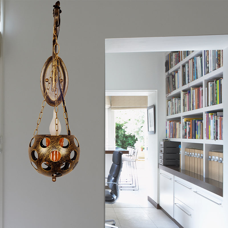 Vivolux | Kandelaar Wand Sconces Licht Vintage Retro Metaal 1 Licht Hanglamp Suspender Wandlamp in Oud Messing