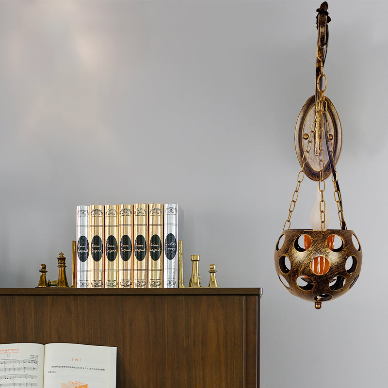 Vivolux | Kandelaar Wand Sconces Licht Vintage Retro Metaal 1 Licht Hanglamp Suspender Wandlamp in Oud Messing