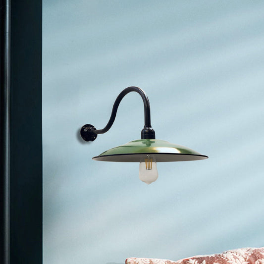 Vivolux | 1 Kop Schotel Wandverlichting Vintage Stijl Groene Metallic Wandlamp voor Eetkamer, 12"/14" Breedte