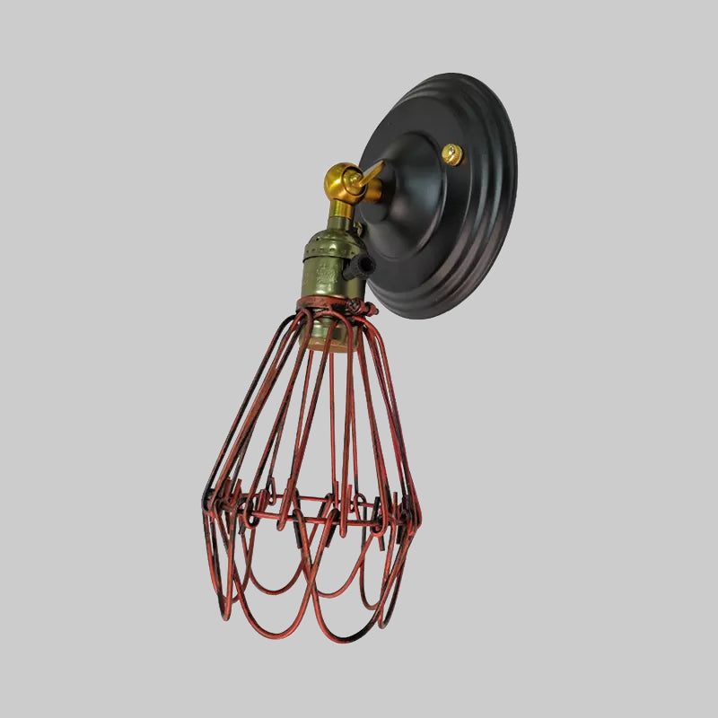 Vivolux | Gegoten ijzeren draadbescherming wandverlichting boerderij stijl 1 bol restaurant draaibare scone lamp in zwart/bronze