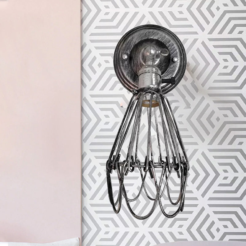 Vivolux | Gegoten ijzeren draadbescherming wandverlichting boerderij stijl 1 bol restaurant draaibare scone lamp in zwart/bronze