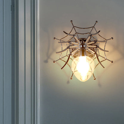 Vivolux | Chrome Spider Wandleuchte Licht Modern Klar Glas 1 Licht Wandbeleuchtung für Schlafzimmer