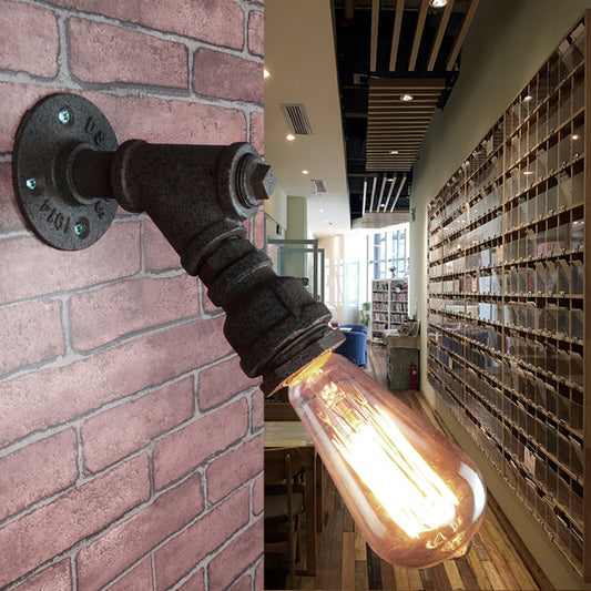 Vivolux | 1 Kopf Wand Licht Sconce Antik Stylisch Gepiped Metall Mini Sconce Beleuchtung Fixture in Rost/Schwarz für Restaurant