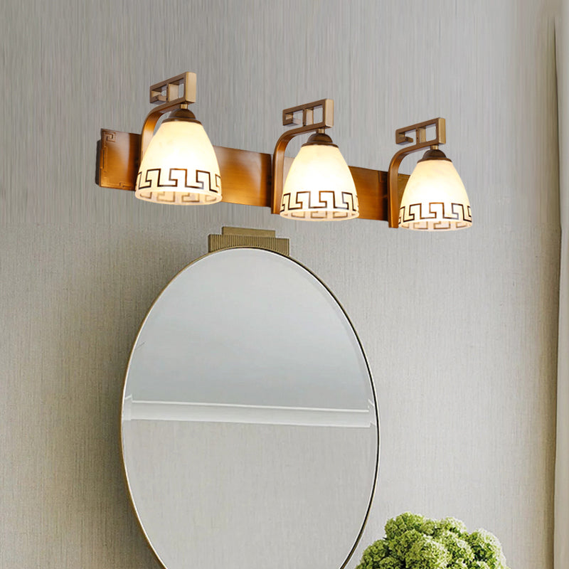 Vivolux | Eivor Glasdome Wandlamp 2/3 Lichten Badkamer Wandlamp Fixture in Goud met IJzeren Gebogen Arm