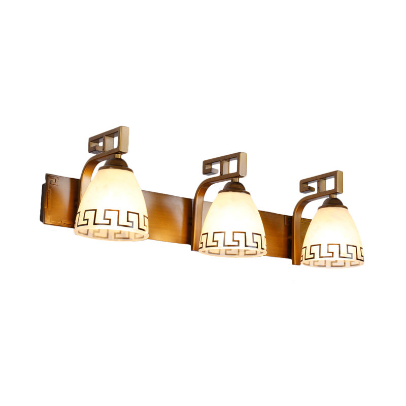 Vivolux | Eivor Glasdome Wandlamp 2/3 Lichten Badkamer Wandlamp Fixture in Goud met IJzeren Gebogen Arm