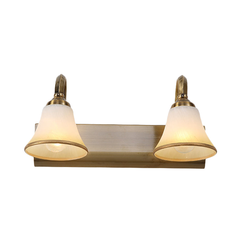 Vivolux | Gold 2/3/4 Glühbirnen Wandlampen Vintage Opalglas Glocken Wandmontierte Beleuchtung mit metallischem Schwungarm