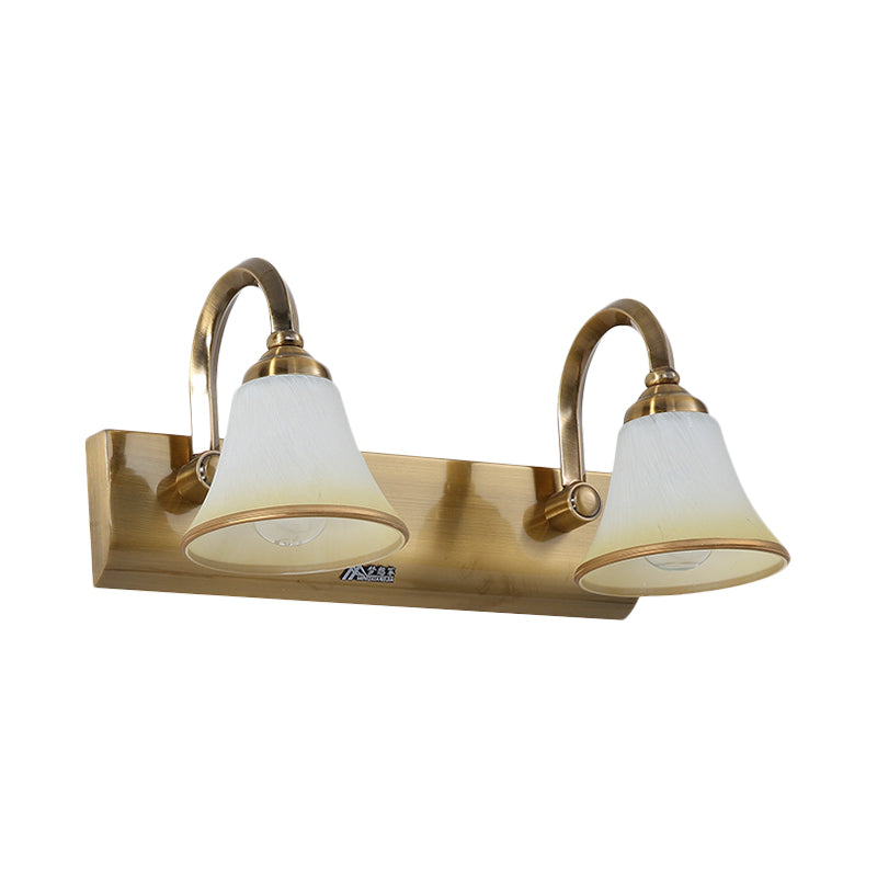 Vivolux | Gold 2/3/4 Glühbirnen Wandlampen Vintage Opalglas Glocken Wandmontierte Beleuchtung mit metallischem Schwungarm