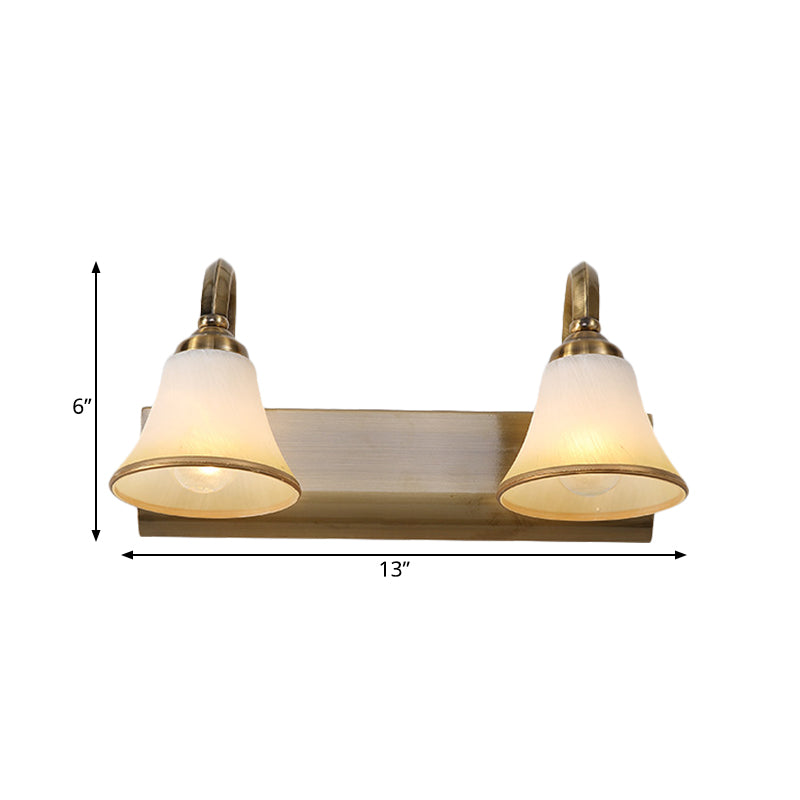 Vivolux | Gold 2/3/4 Glühbirnen Wandlampen Vintage Opalglas Glocken Wandmontierte Beleuchtung mit metallischem Schwungarm