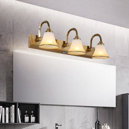 Vivolux | Gold 2/3/4 Glühbirnen Wandlampen Vintage Opalglas Glocken Wandmontierte Beleuchtung mit metallischem Schwungarm