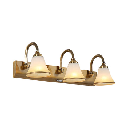 Vivolux | Gold 2/3/4 Glühbirnen Wandlampen Vintage Opalglas Glocken Wandmontierte Beleuchtung mit metallischem Schwungarm