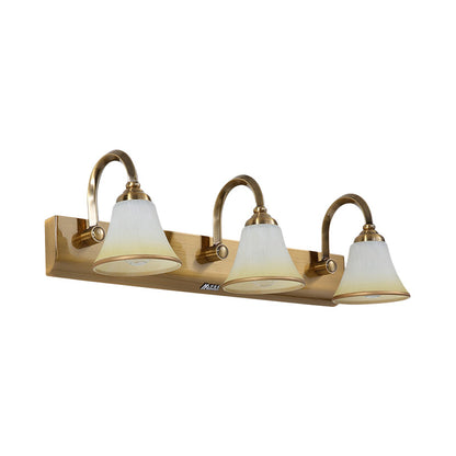 Vivolux | Gold 2/3/4 Glühbirnen Wandlampen Vintage Opalglas Glocken Wandmontierte Beleuchtung mit metallischem Schwungarm