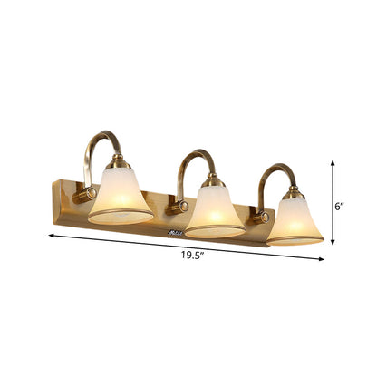 Vivolux | Gold 2/3/4 Glühbirnen Wandlampen Vintage Opalglas Glocken Wandmontierte Beleuchtung mit metallischem Schwungarm