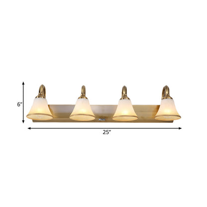 Vivolux | Gold 2/3/4 Glühbirnen Wandlampen Vintage Opalglas Glocken Wandmontierte Beleuchtung mit metallischem Schwungarm