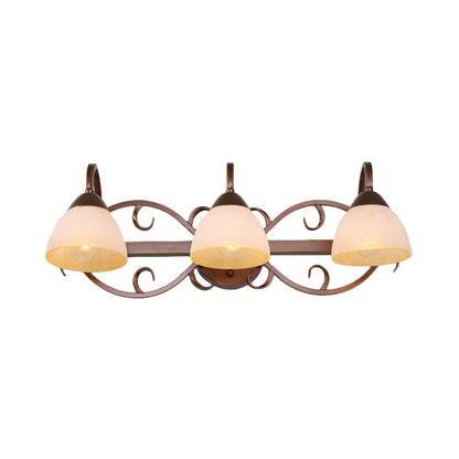 Vivolux | Braune Schüssel Wandlampe Antique Beige Glas 2/3/4 Glühbirnen Badezimmer Wand Sconce Beleuchtung Gerät mit geschwungenem Arm