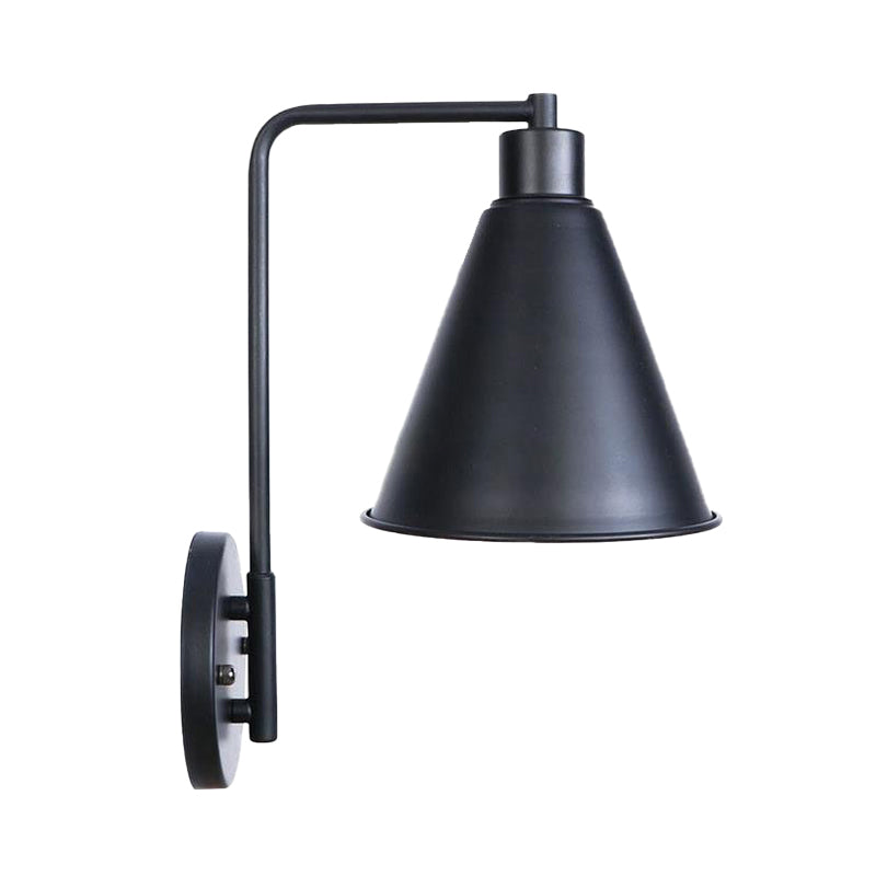 Vivolux | 1 Glühbirne Konische Wandlampe Vintage Stil Schwarz/Rost Eisen Wandmontierte Lampe mit Winkelarm für Bauernhaus