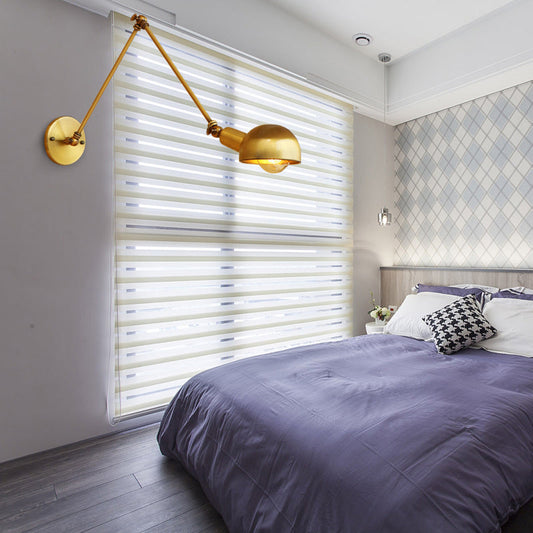 Vivolux | 1 Glühbirne Leselampe Wand Retro-Stil Schalenlampe Eisen verstellbare Wandbeleuchtung in Messing für das Arbeitszimmer