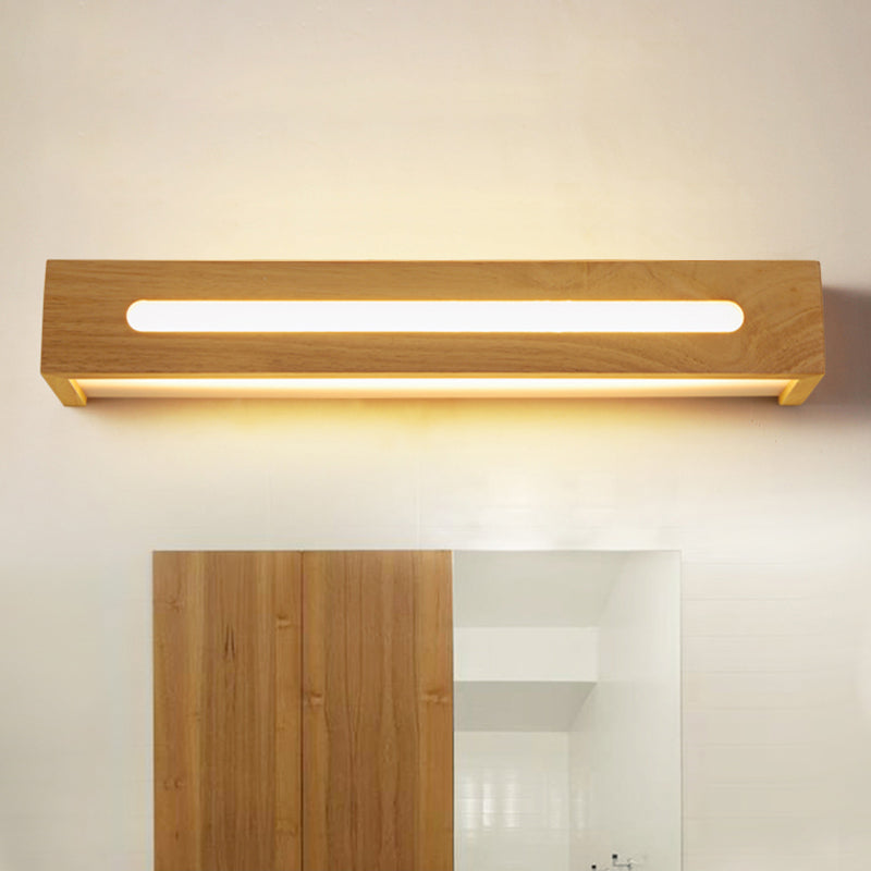 Vivolux | Rechthoekige LED Wandlamp Minimalistische Houten 14"/18"/21.5" Breed 1 Licht Bad Vanity Licht met Diffuser in Warm/Wit Licht