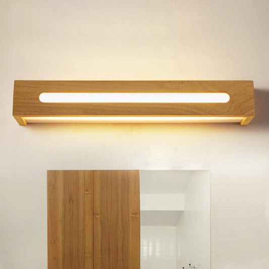 Vivolux | Rechthoekige LED Wandlamp Minimalistische Houten 14"/18"/21.5" Breed 1 Licht Bad Vanity Licht met Diffuser in Warm/Wit Licht