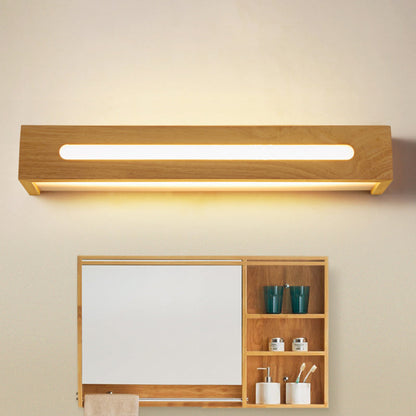 Vivolux | Rechthoekige LED Wandlamp Minimalistische Houten 14"/18"/21.5" Breed 1 Licht Bad Vanity Licht met Diffuser in Warm/Wit Licht